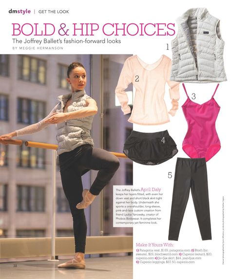 From Dance Magazine--  More ballet fashion, right? Power to the ballerina! Dance Class Outfit, Ballet Inspired Fashion, Joffrey Ballet, Ballet Practice, Ballet Wear, Class Outfits, Contemporary Dance Costumes, Dance Magazine, Ballerina Outfit