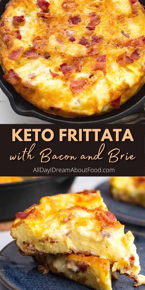 Bacon And Brie, Keto Frittata, Keto Brunch, Breakfast Low Carb, Keto Recipes Breakfast, Frittata Recipes, Ketogenic Diet Meal Plan, Carb Free, Keto Recipes Dinner