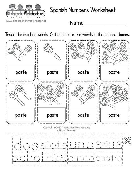 Do you want to start learning the names of colors in Spanish? Kids can learn that the color red is "rojo" in Spanish by tracing, spelling, and coloring letters and pictures in this free printable worksheet. Worksheets In Spanish, Math Worksheets For Kindergarten, Integers Worksheet, Kindergarten Math Worksheets Free, Spanish Numbers, Numbers Worksheet, Spanish Curriculum, Free Printable Math Worksheets, Spanish Worksheets