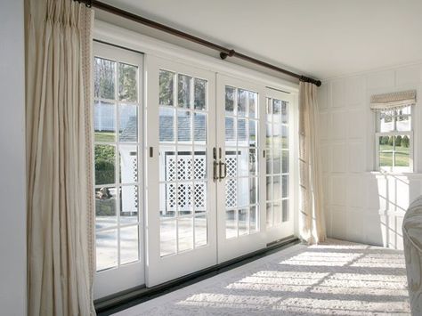 Sliding French Doors Patio, Sliding French Doors, French Patio, Patio Door Curtains, French Door Curtains, French Doors Exterior, French Doors Patio, Sliding Patio Doors, Patio Door