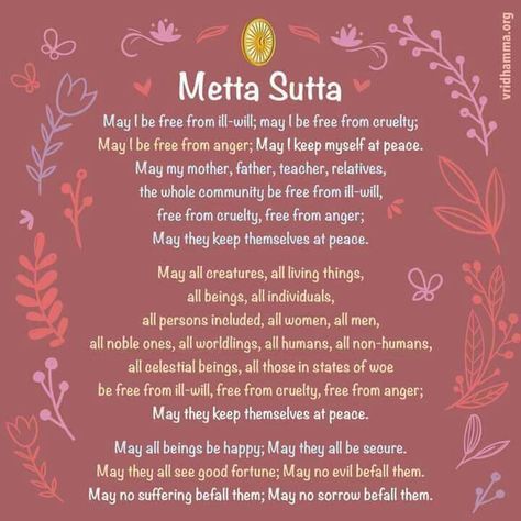 ⛩🙏🏻🐱☮️☸️ॐ❤⛩ Metta Meditation, Vipassana Meditation, Meditation Quotes, Laugh At Yourself, May I, Love Can, Art Of Living, Unconditional Love, Anger