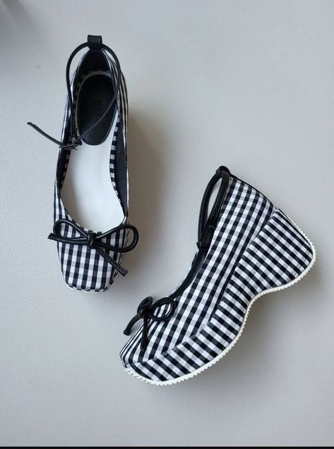 Brand Shop, Gingham Print, Black 7, Made In China, Gingham, Vegan Leather, Heel Height, Size 2, Ballet