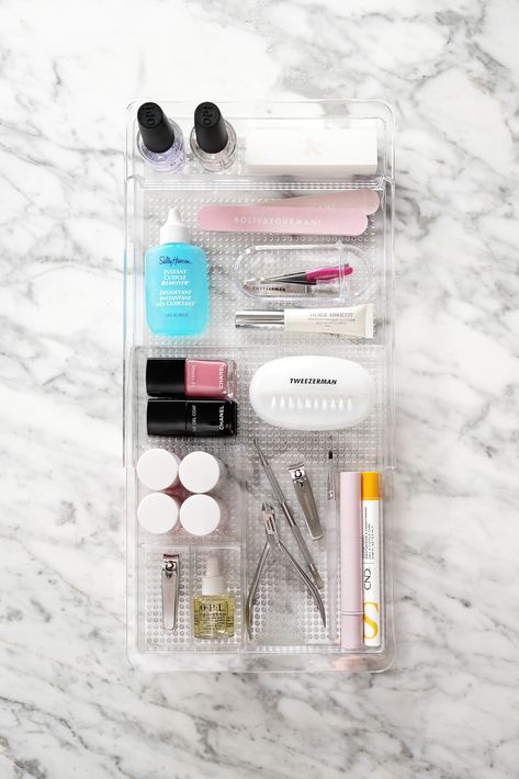 Best Hand and Nail Care Essentials DIY Manicure The Beauty Lookbook Nail Tool Organization, Gel Nails Supplies, Gel Nail Organization Ideas, Manicure Organization, Nail Care Essentials, Nail Care Set, Nail Care Products Aesthetic, Manicure Tools Aesthetic, Gel Nail Tools