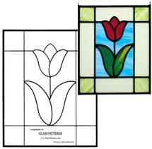 Free Tulip Pattern Easy Stain Glass Patterns Simple, Easy Stained Glass Projects, Stained Glass Patterns Beginner, Delphi Glass, Glass Painting Patterns, Stained Glass Quilt, Stained Glass Patterns Free, Tulip Pattern, Painting Glass