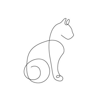 Single Line Cat And Dog Tattoo, Cat Continuous Line Drawing, Cat Line Drawing Tattoo, One Line Cat Drawing, Minimal Cat Drawing, One Line Cat Tattoo, One Line Drawing Cat, Cats Line Art, Line Drawing Cat