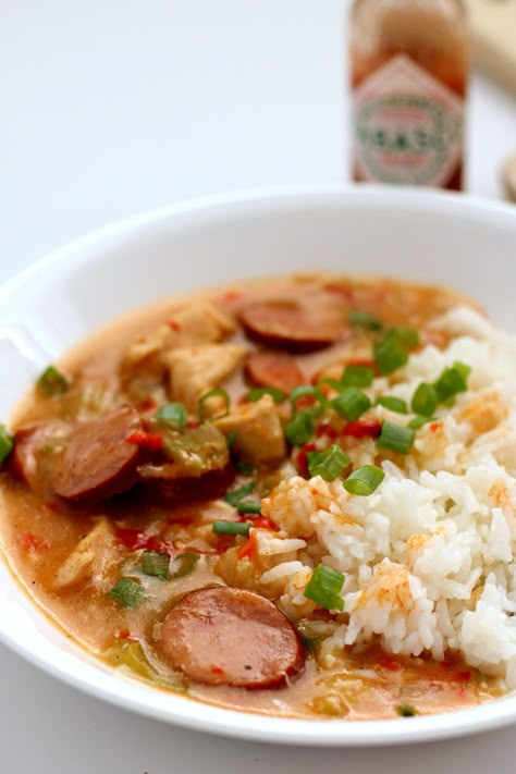 Instant Pot Chicken and Sausage Gumbo--an easy Instant Pot version of gumbo that can be as spicy or as bland as you want! It has loads of flavor and tastes amazing served with rice. Instant Pot Sausage Recipes, Slow Cooker Chicken And Sausage, Chicken And Sausage Gumbo Recipe, Sausage Gumbo Recipe, Chicken And Sausage Gumbo, Gumbo Recipe Sausage, Easy Pressure Cooker Recipes, Chicken Gumbo, Chicken And Sausage