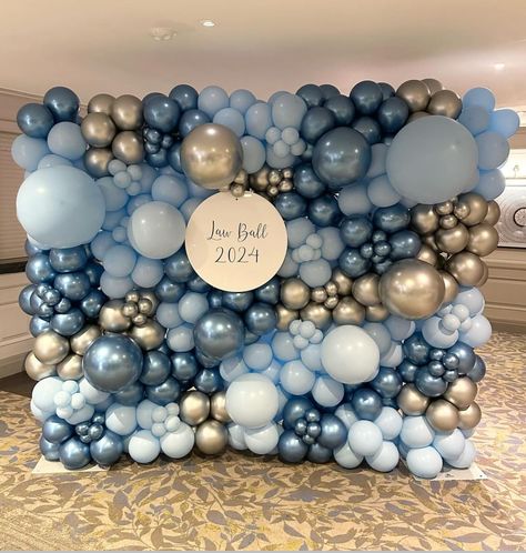 Blue Silver Party Decorations, Blue Balloon Wall, Silver Party Decorations, Birthday Decorations At Home, Disco Birthday Party, Cinderella Birthday Party, Balloon Arch Kit, Balloon Background, 50th Birthday Decorations