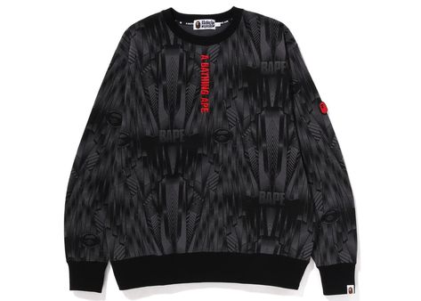 Please note: BAPE runs approximately one size small compared to traditional US sizing. We recommend moving up at least one whole size when purchasing BAPE apparel. | Men's BAPE Speed Racer Relaxed Fit Crewneck Sweatshirt in Black Speed Racer, Hot Sneakers, Jordan Retro, Adidas Yeezy, Trading Cards, Designer Handbags, Crewneck Sweatshirt, Crew Neck Sweatshirt, Street Wear