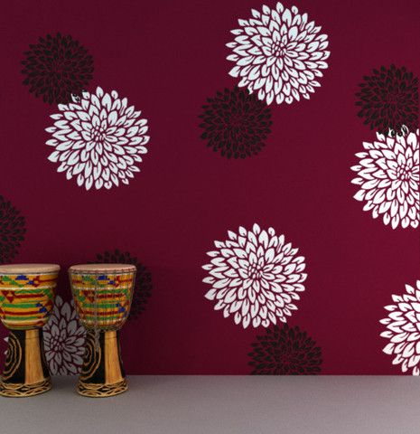 Asian Paints Wall Designs, Asian Paint Design, Wall Painting Frames, Flower Wall Stencil, Wall Stencil Designs, Stencil Painting On Walls, Wall Texture Design, Asian Paints, Bedroom Wall Designs