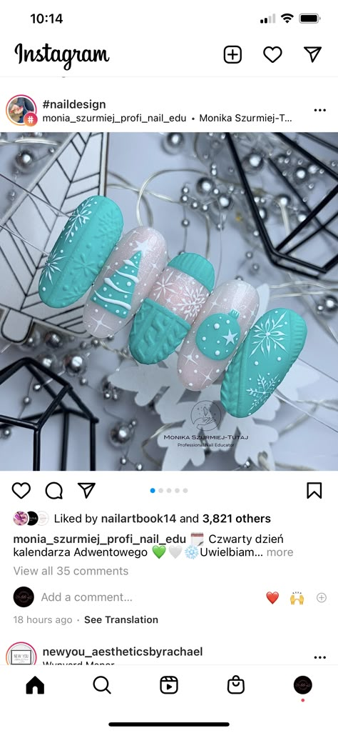 Aqua Christmas Nails, Turquoise Winter Nails, Turquoise Christmas Nails, Teal Christmas Nails, Teal Winter Nails, Christmas Winter Nails, Everyday Nails, Aqua Christmas, Teal Christmas