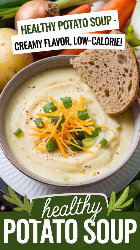 Creamy Homemade Potato Soup Recipe – Easy Comfort Food – Tasty Chomp Healthy Cream Of Potato Soup, Vitamix Potato Soup, Easy Vitamix Soup, Potato Soup Without Chicken Broth, Healthy Potato Soup Recipes, Healthy Baked Potato Soup, Soups With Potatoes, Vitamix Soup Recipes, Healthy Potato Soup