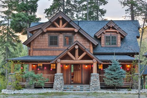 Big Chief Mountain Lodge a Natural Element® Timber Frame home Timber Frame House Plans, Frame House Plans, Timber Frame Home Plans, Rustic Home Exterior, Future Log, Big Chief, Timber Frame House, Log Home Decorating, Cabin Exterior