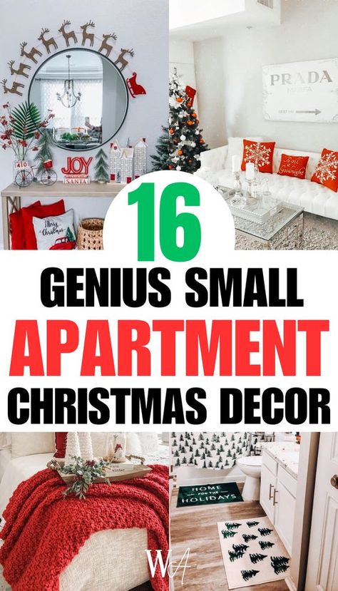 Celebrate the season with the best small apartment Christmas decorations that add a touch of festive charm to your living space. Get inspired to create a cozy holiday haven! Christmas Decoration Ideas For Small Apartment, Christmas Decorating Small Apartment, Christmas Decorations In Small Apartment, Cute Christmas Decor For Apartments, Small Space Holiday Decor, Small Space Studio Apartment, Christmas Decor Ideas For A Small Apartment, Christmas Decor In Small Spaces, Easy Apartment Christmas Decor