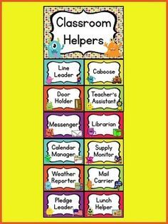 Classroom Helpers...FREEBIE Teachers Hacks, Monster Theme Classroom, Helper Chart, Monster Classroom, Classroom Job Chart, Class Themes, Classroom Job, Owl Theme Classroom, Owl Classroom