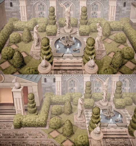 Acnh Elegant Museum Entrance, Acnh Kingdom Design, Ac Museum Ideas, Acnh Elegantcore Museum, Acnh Museum Size, Acnh Formal Garden, Garden Of Serenity Acnh, French Acnh Island, Museum Inspo Acnh