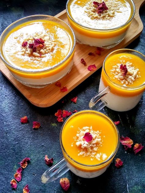 Master Chef Recipes, Mahalabia Recipe, Pastries Desserts, Lebanese Desserts, Ramadan Desserts, Arabic Desserts, Mango Dessert Recipes, Dessert Cups Recipes, حلويات عربية