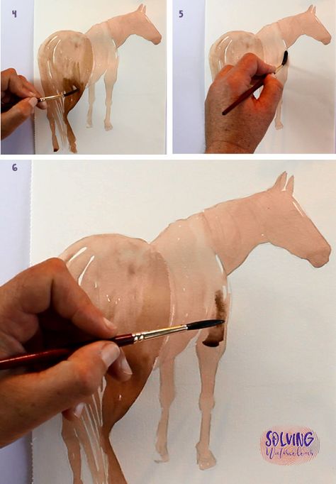 Watercolor Horse Painting, Horse Art Drawing, Watercolor Horse, Diy Watercolor Painting, Horse Drawing, Horse Drawings, Diy Watercolor, Watercolor Art Lessons, Watercolor Paintings Tutorials