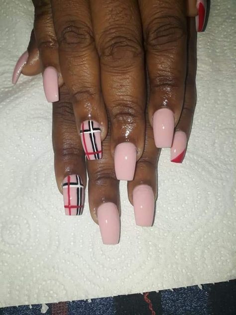 Checkered Nails, Acrylic Nails, Nails