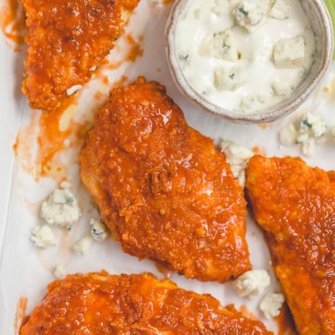 Buffalo Chicken Cutlets, Crispy Buffalo Chicken Tenders, Buffalo Chicken Fingers, Buffalo Chicken Tenders, Chicken Cutlet Recipes, Chicken Tenders Recipe, Buffalo Chicken Recipes, Chicken Cutlet, Cutlets Recipes