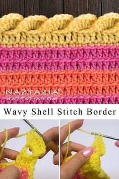 Crochet Blanket Border, Crochet Blanket Edging, Border Patterns, Crochet Border Patterns, Crochet Shell, Crochet Shell Stitch, Crochet Edging Patterns, Crochet Blanket Pattern, Bantal Sofa