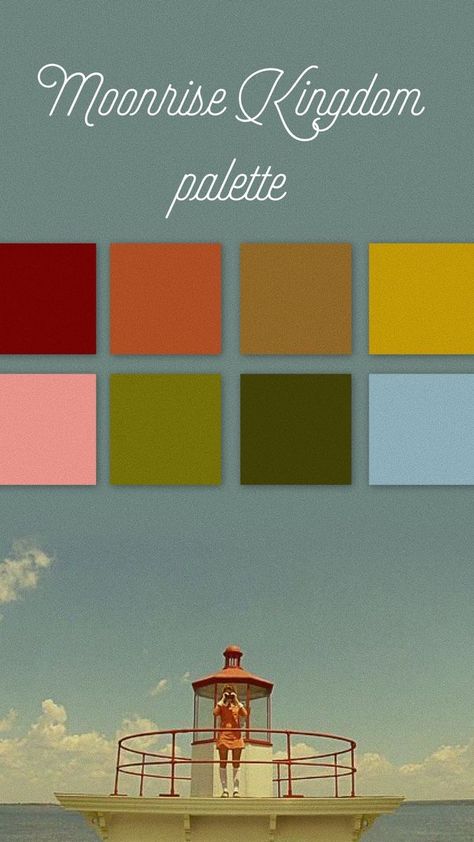 Moonrise Kingdom Palette, Vintage Camping Color Palette, Wes Anderson Camp Aesthetic, Vintage Summer Camp Color Palette, Camp Wedding Color Palette, Desert Wedding Color Palette, Vintage Camp Color Palette, Moonrise Kingdom Color Palette, Wes Anderson Inspired Bedroom