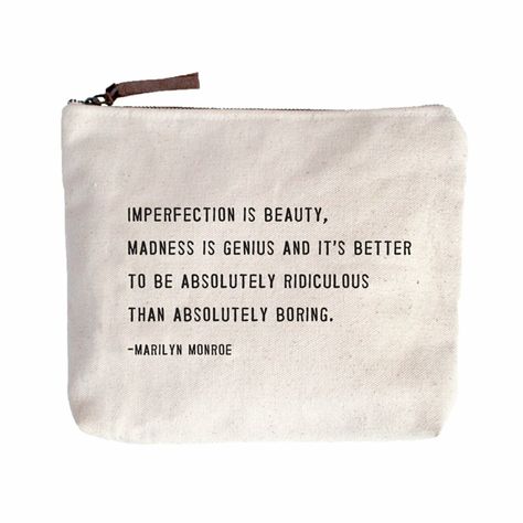 canvas zip bag with example quote "I believe in pink... - Audrey Hepburn" Sugarboo Designs, Imperfection Is Beauty, Bag Quotes, Canvas Makeup Bag, I Believe In Pink, Unique Gift Wrapping, Different Quotes, Canvas Quotes, Zipped Bag