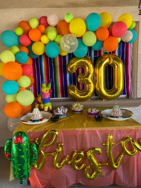 Taco Themed 30th Birthday Party, 30th Birthday Ideas For Twins, 30th Birthday Taco Theme, Taco About 30 Birthday Party, Fiesta Theme Birthday Party Adults, 60th Fiesta Birthday Party, 30th Birthday Mexican Theme, Adios To My 30s Party, Adios 20s Party