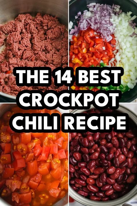 A photo of a crockpot chili recipe Southwest Chili Recipe Crockpot, Hearty Chili Recipe Crockpot, Cowboy Chili Recipe Crockpot, Homemade Chili Recipe Crockpot, Best Mild Chili Recipe, Chili Recipe Crockpot Easy, Chili Recipes Crockpot, Crockpot Chili Recipes, Crock Pot Chili Recipes