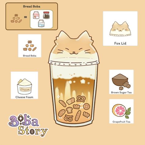 Boba Story Magic Den Recipes, Boba Story Drink Ideas, Boba Story Game Recipes, Boba Story Recipes, Boba Ideas, Boba Store, Boba Story, Tea Names, Bubble Tea Menu