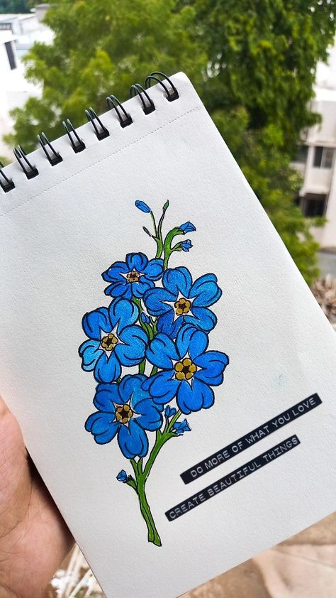 Forget me not flowers drawing Blue Flowers Aesthetic Drawing, Forget Me Not Flowers Drawing, Painting Blue Flowers, Blue Flowers Painting, Forget Me Not Tattoo, Blue Drawings, Forget Me Not Flowers, Blue Flower Painting, Sketchbook Cover