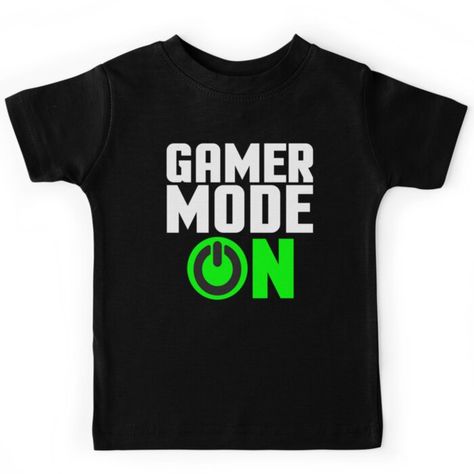 Soft and durable Kids T-Shirt kids clothing. Solid colors are 100% cotton, heather colors are cotton blends. Range of color options. Gamer mode on Video Game Shirt Ideas, Gamer T Shirt Ideas, Gamer Shirt Ideas, Gaming T Shirt Designs, Gaming T Shirt, Video Game Shirt, Gamer Tshirt, Gamer Clothes, Kids T Shirts