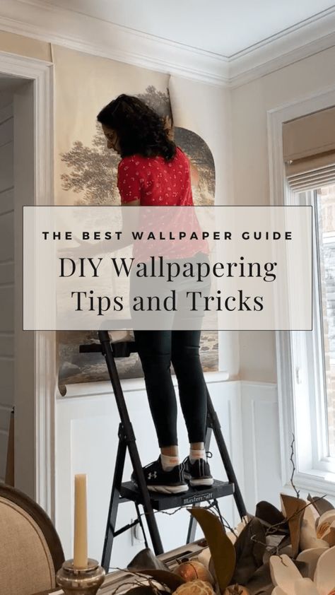 Paste the Wall Wallpaper Installation Tips and Tricks - Hana's Happy Home Wallpaper Success, Wallpapering Tips, Wallpaper Installation, Wood Grain Wallpaper, Glamour Home, Dining Room Wallpaper, Wallpaper Project, Picture Frame Molding, How To Install Wallpaper