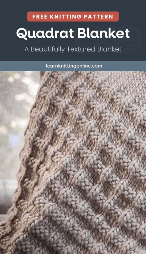 Wrap yourself in warmth and comfort this fall and winter seasons by making this soft hand knit blanket made using circular knitting needles. This easy knitting pattern geometric texture works up quickly with super bulky yarn and large needles and makes for a thoughtful handmade housewarming gift. | More free knitting patterns and tutorials at learnknittingonline.com #handmadegifts #fallknittingpatterns #easyknittingprojects #chunkyknitblanket Knit Afghans Free Pattern, Afgans Knitted Free Pattern, Afghans Knitted Free Pattern, Free Knitting Patterns For Afghans, Free Knit Lapghan Patterns, Free Knit Afghan Patterns Beautiful, Free Knit Blanket Pattern, Knit Afghan Patterns Free Easy Ravelry, Free Knitting Blanket Patterns