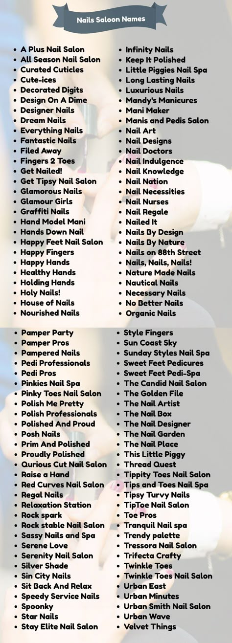 400+ Classy Nail Salon Names for Your Business Nail Art Shop Name Ideas, Nail Art Insta Id Name, Business Names For Nails, Nail Salon Name Idea, Cute Names For Nail Salon, Nails Hashtag For Instagram, Nail Logos Ideas Business, Nail Saloon Designs, Nailart Name Ideas