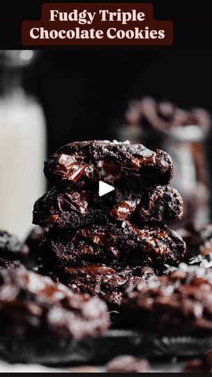 519K views · 77K reactions | Fudgy Triple Chocolate Cookies - made with melted chocolate, cocoa powder, & 3 kinds of chocolate chunks! (Is that actually Quintuple the chocolate? 😂) 

TO GET THE FULL RECIPE - Googl “blue bowl triple chocolate cookies“ or tap the 🔗 in my profile @bluebowlrecipes — https://bluebowlrecipes.com/triple-chocolate-chunk-cookies/

#chocolatecookies #dessertgram #chocolatelove #reelsoninstagram #cookiegram #chocolatechipcookies | Stephanie Simmons Stephanie Simmons, Choc Cookies, Truffle Recipe Easy, Oreo Filling, Triple Chocolate Cookies, Homemade Chocolate Cake, Macaron Cookies, Double Chocolate Chip Cookies, Double Chocolate Cookies