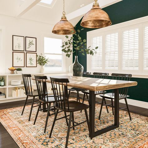 Rustic Table Dining Room, Modern Farmhouse Kitchens Dark Countertop, Bright Modern Dining Room, Modern Classic Rustic, Traditional Modern Mix Dining Room, Light Bright Dining Room, Rust Colored Dining Room, Welcoming Dining Room, Dining Room Design Cozy