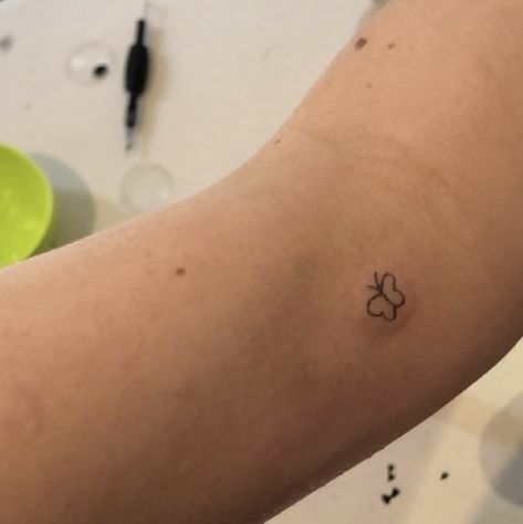 Easy Small Stick And Pokes, Stuck And Poke Tattoo Ideas, Butterfly Arm Tattoo, Stuck N Poke Tattoo Ideas, Stick Amd Poke Tattoo Ideas, Stick Tattoo, Stick Poke Tattoo, Tiny Tats, Stick N Poke