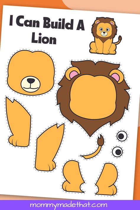 Lion Craft For Preschool, Daniel And The Lions Den Craft Preschool Free Printable, Daniel Lions Den Craft, Lion Crafts For Preschoolers, Lion Face Template Free Printable, Preschool Lion Craft, Lion Activities For Toddlers, Lion Worksheets Preschool, Lion Template Free Printable