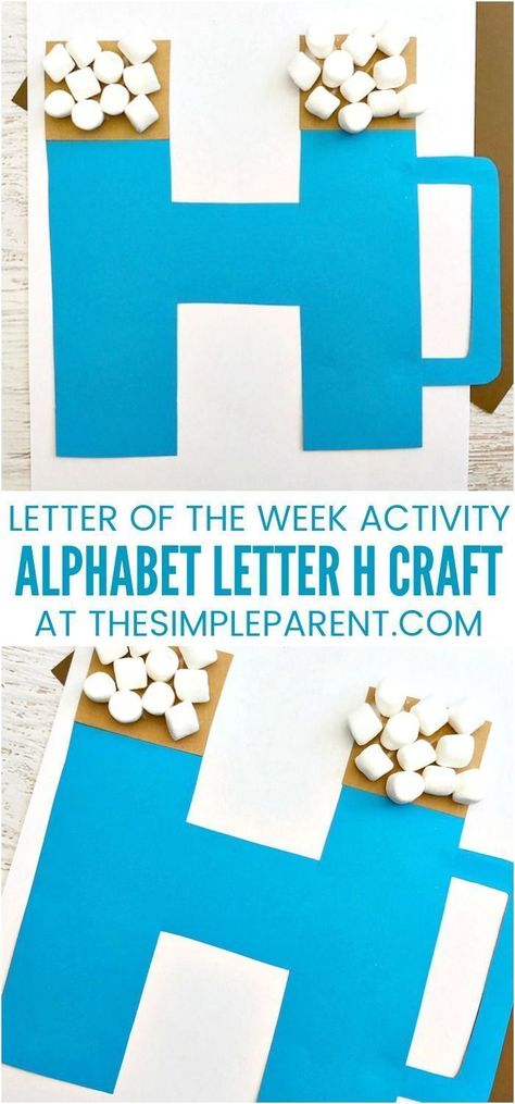 H Craft - Alphabet crafts for toddlers and for preschoolers are a great way to learn the letters! ABC activities like this letter H craft are fun ideas for kids and parents to make together! Work on this hot cocoa craft together, it's a fun learning activity #preschoolcraft #letteractivity #letterH #learningactivity H Preschool Crafts, Alphabet Crafts For Toddlers, Letter H Craft, Letter H Crafts, Letter H Activities, H Craft, Craft Ideas For Preschoolers, Preschool Letter Crafts, Alphabet Crafts Preschool