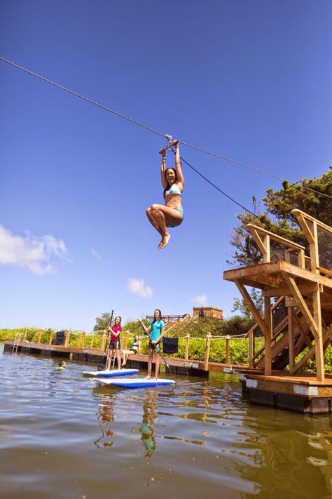 Pond Dock Ideas, Pond Docks, Kids Zipline, Zip Line Backyard, Lake Toys, Lake Activities, Lake Ideas, Lake Fun, Natural Swimming Ponds