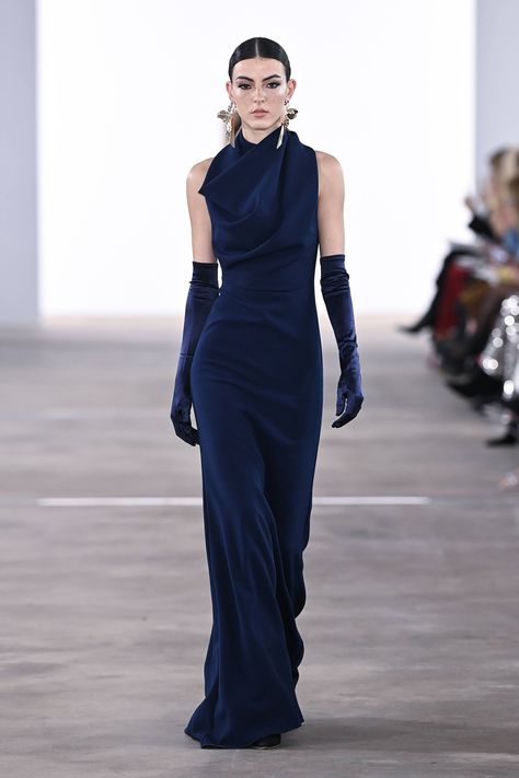 Lady Jessica, Black Tie Event Dresses, Winter Runway, Navy Silk Dresses, Fall Winter 2024, Gala Dresses, Formal Outfit, Winter 2024, Fall 2024