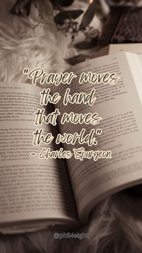 "The prayer of a righteous person is powerful and effective." – James 5:16 James 5:16, James 5 16, James 5, Charles Spurgeon, The Prayer, Bible Studies, The Hand, Christian Quotes, Bible Study