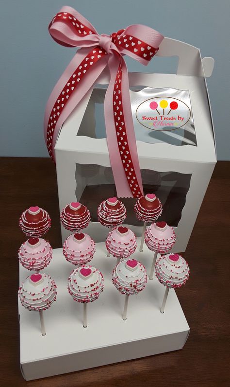 Chocolate San Valentin, Cake Pop Recipe Easy, Valentine Cake Pop, Cake Pop Designs, Valentines Snacks, Valentines Baking, Cake Pop Decorating, Valentine's Day Gift Baskets, Dessert Gifts