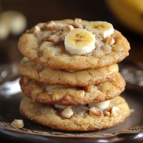 Banana Bread Cookies – PHUIIS BLOG Banana Butterscotch Cookies, Brown Butter Banana Cookies, Banana Cookies Recipes, Banana Walnut Cookies, Banana Nut Cookies, Banana Peanut Butter Cookies, Banana Bread Cookies Recipe, Buttermilk Cookies, Peanut Butter Banana Cookies