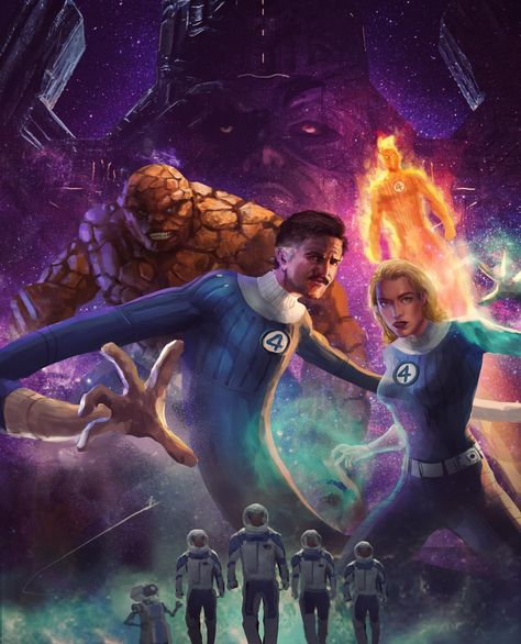 Dipankar Talukdar | The Fantastic Four! Always been a big fan of this wonderful team. Looking forward to see marvel’s first family in the MCU. Have a great… | Instagram Fantastic Four Fanart, Mcu Wallpaper, Marvel Halloween, Fantastic Four Marvel, Marvel What If, Superhero Family, Fantasy Cartoon, Marvel Multiverse, Marvel Superheroes Art