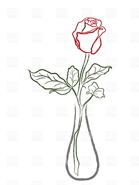 Banana Peel Drawing, Vase Drawing Simple, Vase Sketch, Rose In A Vase, Chinese Vase Decor, Vase Drawing, Hanging Glass Vase, Big Vases, Concrete Vases