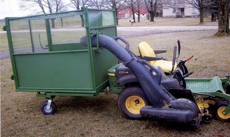 FARM SHOW - Tow-Behind Lawn Vac Fire Pit Yard, Lawn Vacuum, Shop Hacks, Farming Tractors, Leaf Vacuum, Agriculture Equipment, Farm Show, Tractor Idea, Tractor Accessories