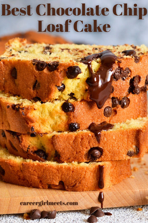 OMG this chocolate chip loaf cake bread is incredibly delicious, moist and the recipe is easy! Buttermilk is a key ingredient (not sour cream or bananas) which is why it's so tender. Butter instead of oil is another secret component.This chocolate chip dessert bread recipe is the very best!!

// double chocolate chip loaf cake // chocolate chip loaf cake recipe // mini loaf cakes // Choc Chip Loaf Cake, Mini Chocolate Chip Loaf, Chocolate Chip Bread Loaf, Mini Loaf Cakes Recipes, Chocolate Chip Dessert, Chocolate Chip Loaf Cake, Chocolate Chip Loaf, Christmas Breads, Mini Bread Loaves