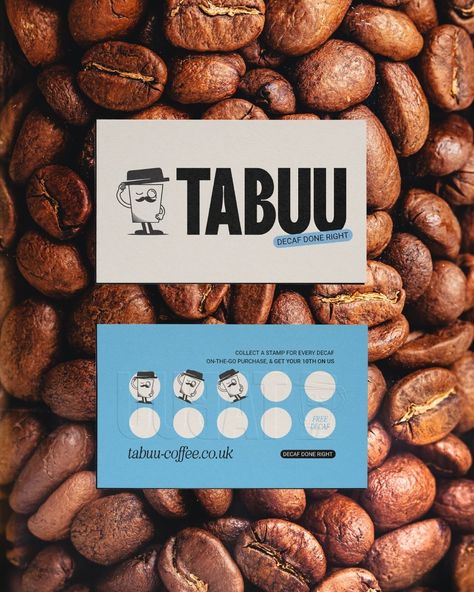 Every brand package I offer includes a business card layout, but I get it—business cards aren't for everyone. So why not shake things up? A loyalty card and stamp design adds a playful twist and builds customer loyalty by offering incentives! Take Tabuu, for instance: their loyalty card rewards customers with a free coffee after 10 purchases. Could this be the boost your business needs? 🤩 Interested in working together? Time for a brand refresh? Enquire today on our website or drop me an ema... Cafe Card Design, Referral Card Design, Coffee Business Card, Loyalty Cards Ideas, Coffee Loyalty Card, Cafe Business Card, Loyalty Card Coffee, Coffee Brand Design, Stamp Card Design