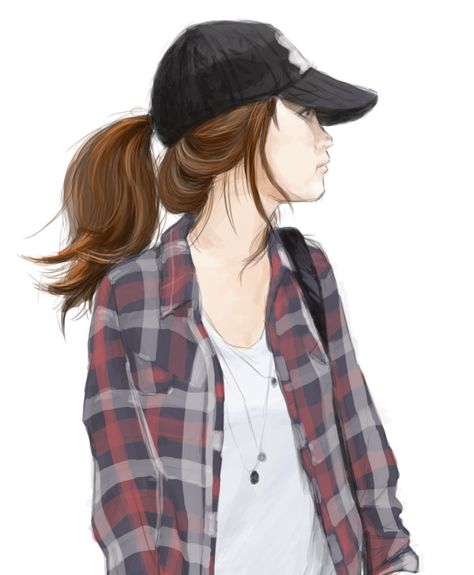 girl with cap 2 by kane8888888888 on DeviantArt Tomboy Art, Art Outfits, Cartoon Girl Drawing, Girly Drawings, Illustration Art Girl, 수채화 그림, Cover Girl, Arte Fantasy